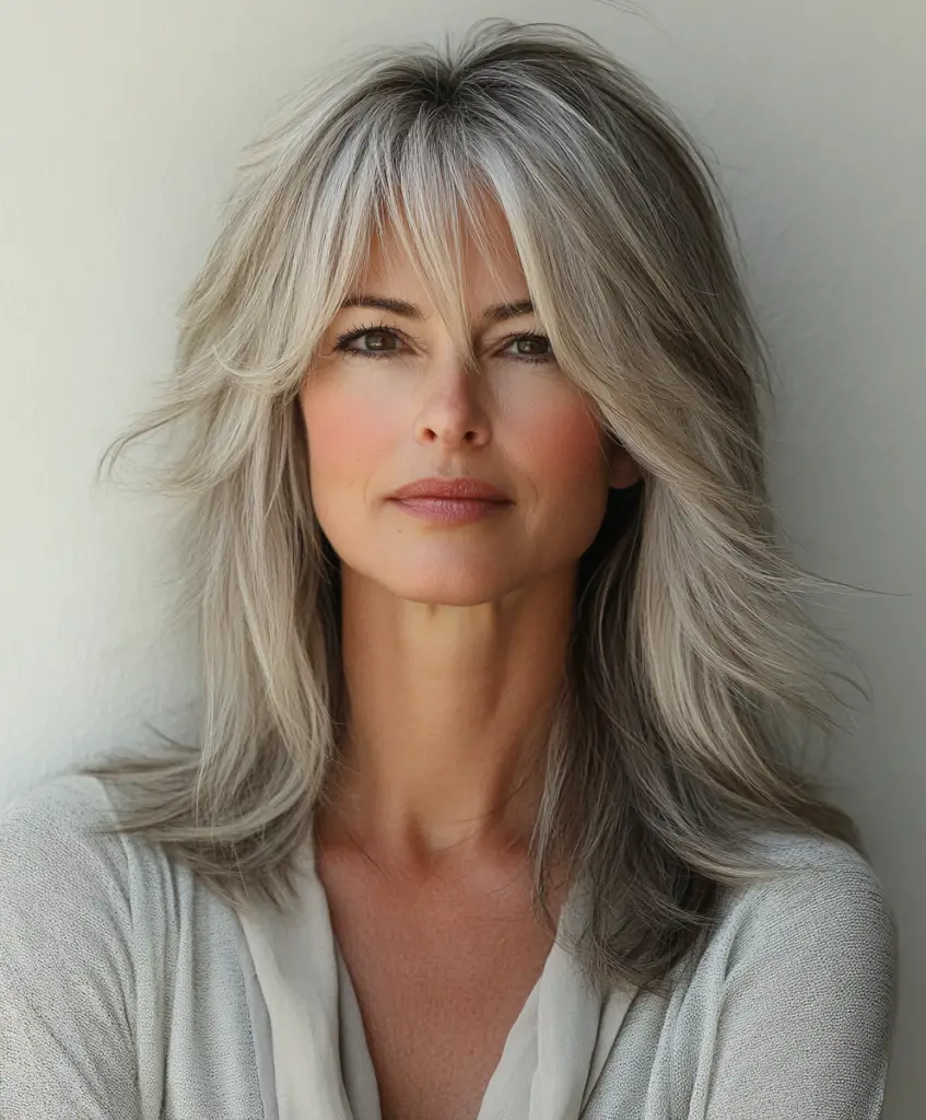 Woman with fine hair in an asymmetrical bob hairstyle