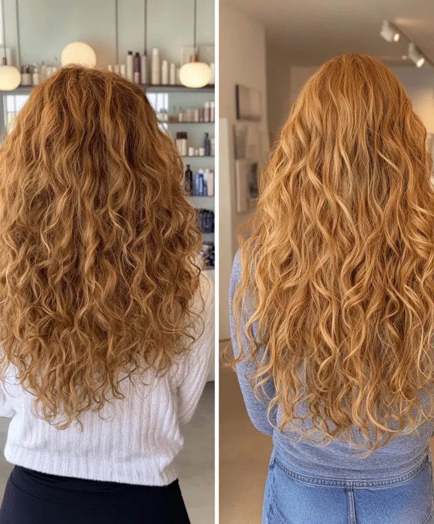 Honey Blonde Curls Transformation