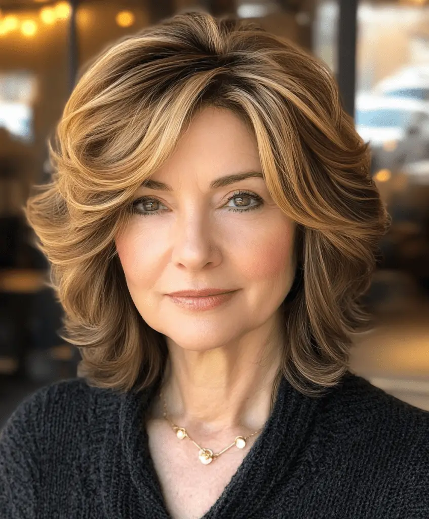 Short Bob with Highlights for Women Over 60