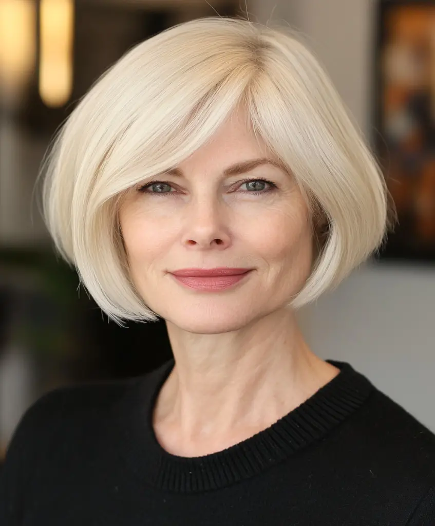 Blunt bob with volume for fine hair