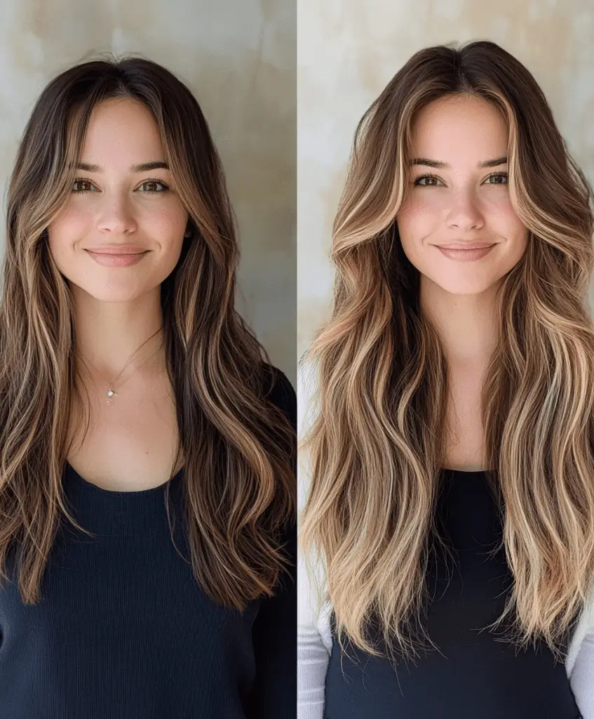 Bronde (Brown-Blonde) Balayage Transformation