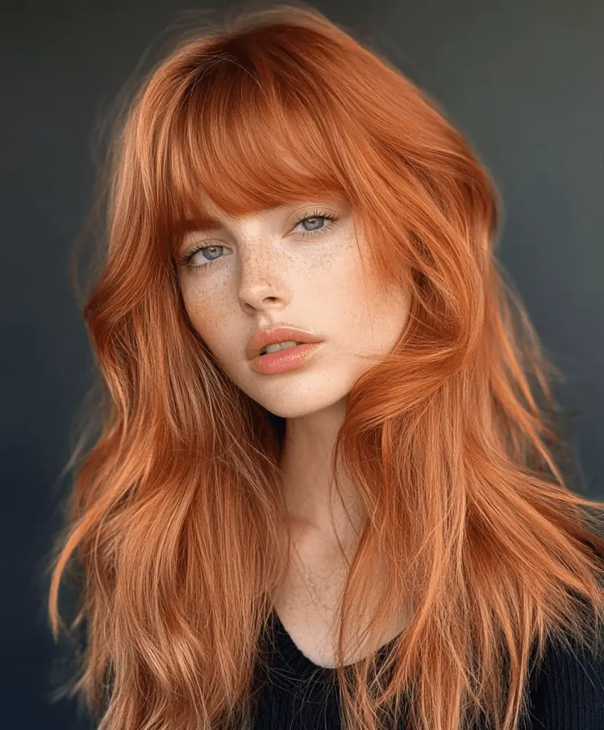 Futuristic metallic copper hair color