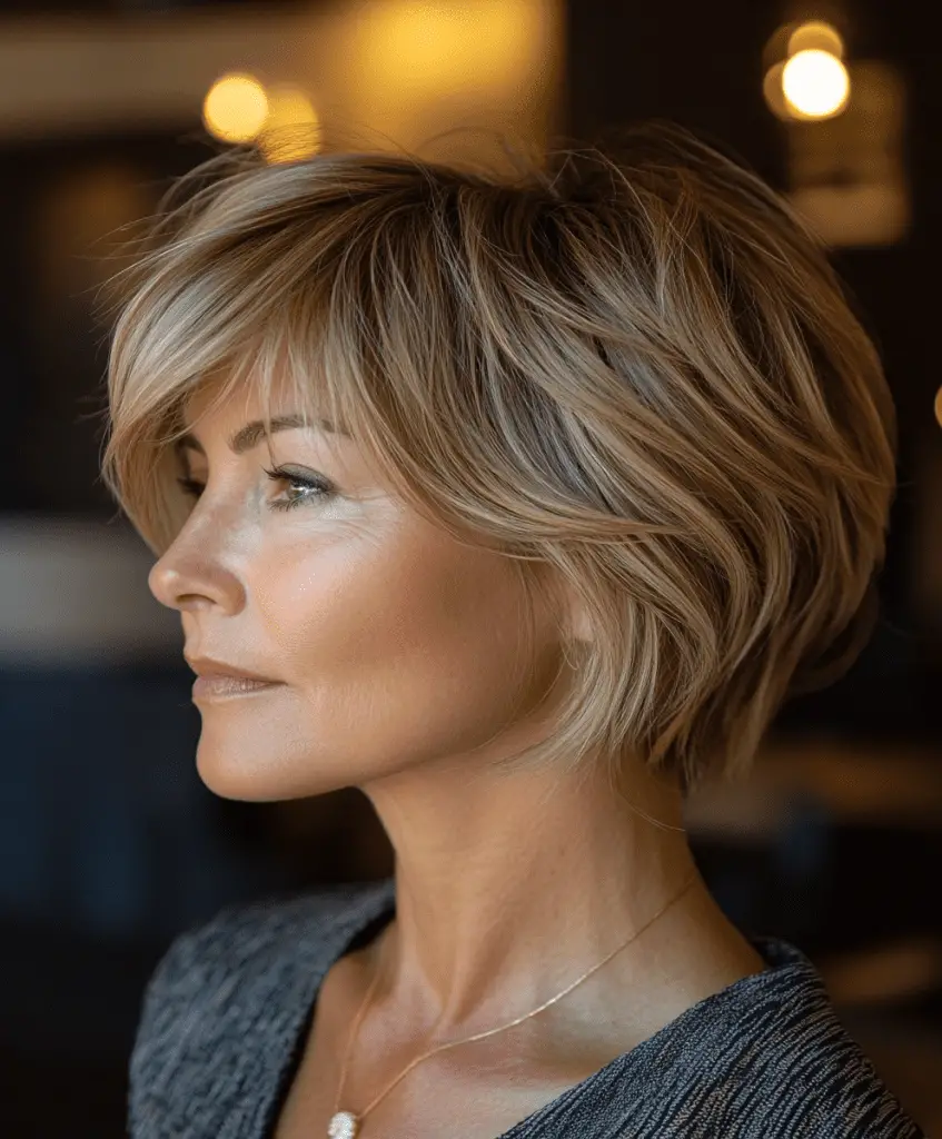 Side-Swept Bob for Women Over 60