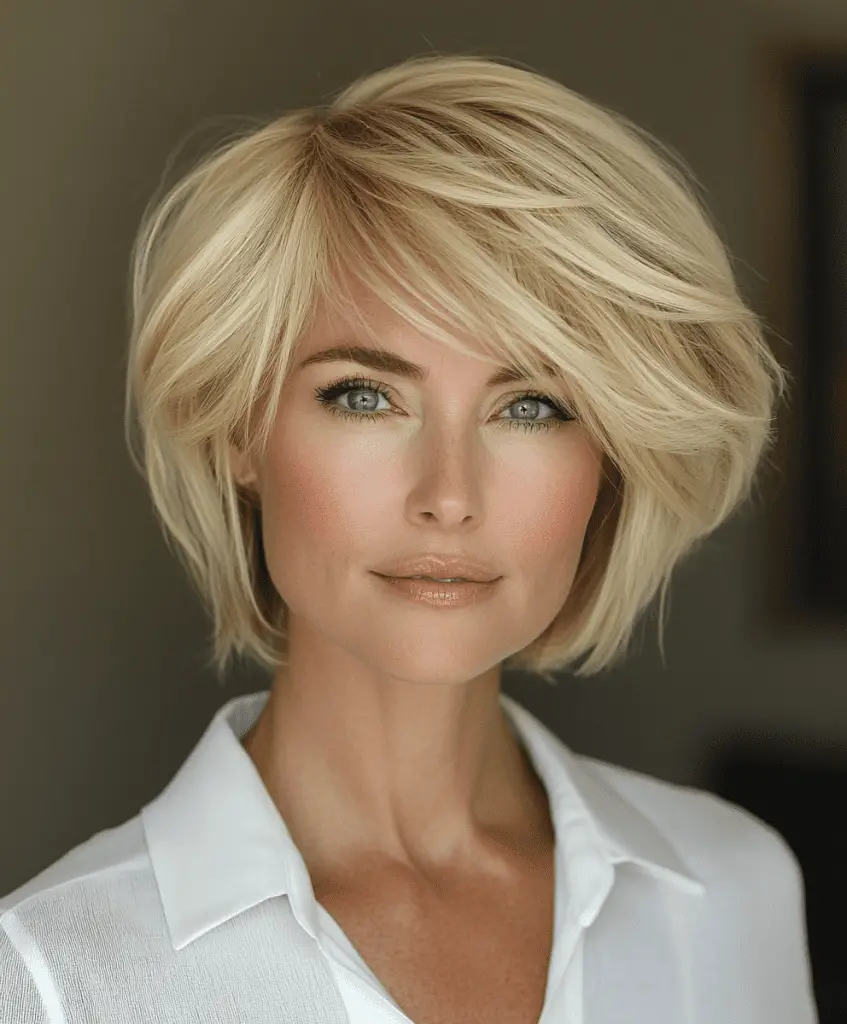 Blonde Cropped Cut for Women Over 60