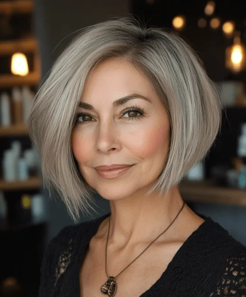 Short Bob with Layers for Women Over 60