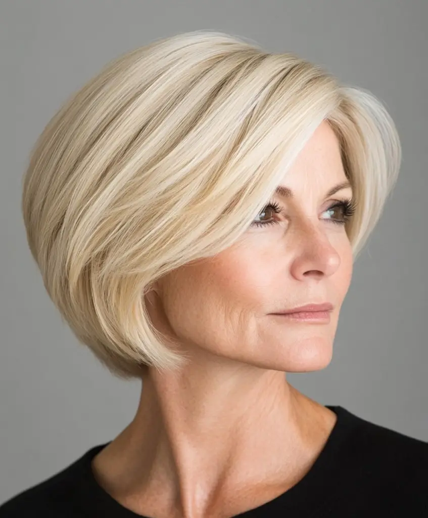 Graduated bob hairstyle for fine hair