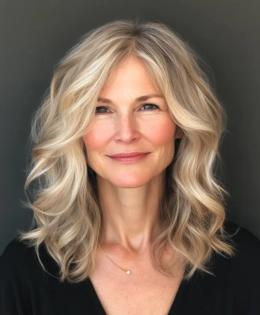 Beachy waves hairstyle for women in their 60s