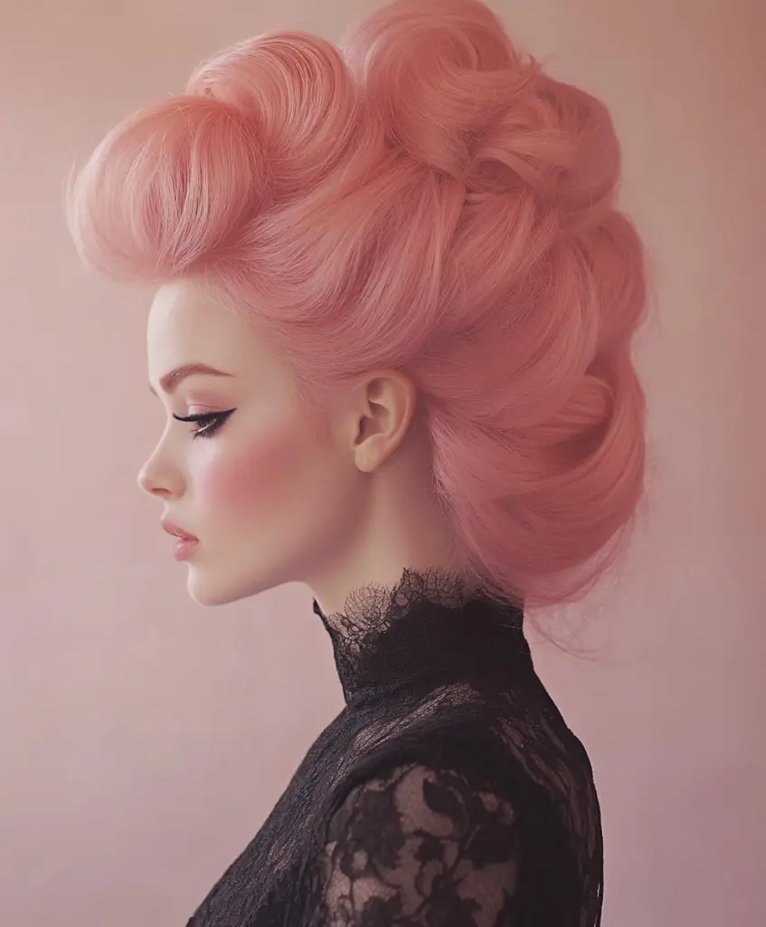 Cherry blossom pink bouffant 