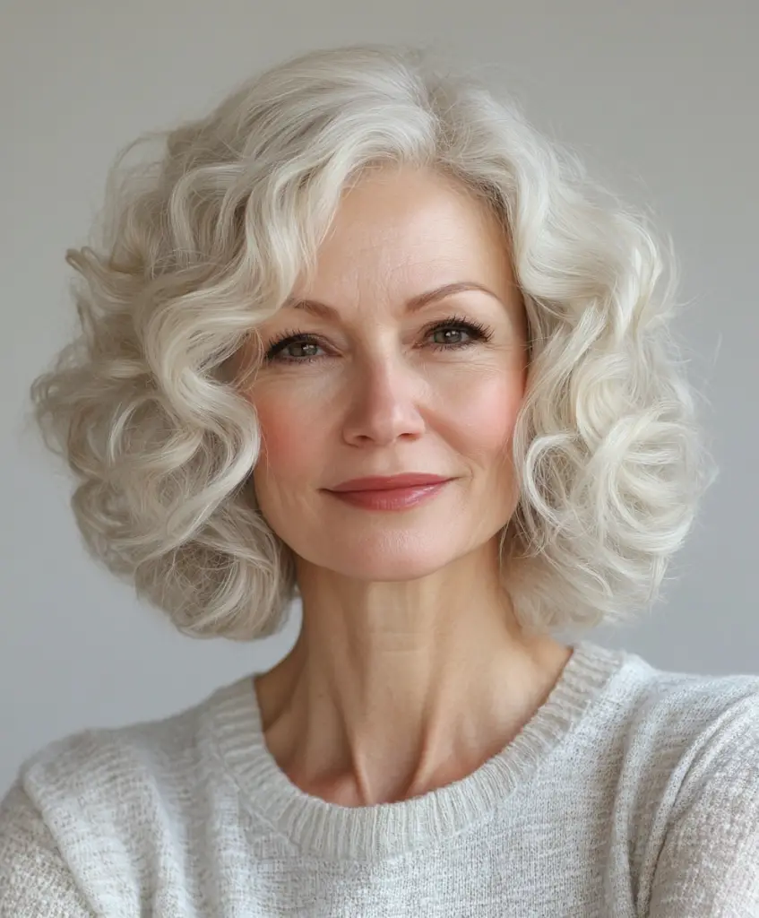 Soft curls with a bob for fine hair