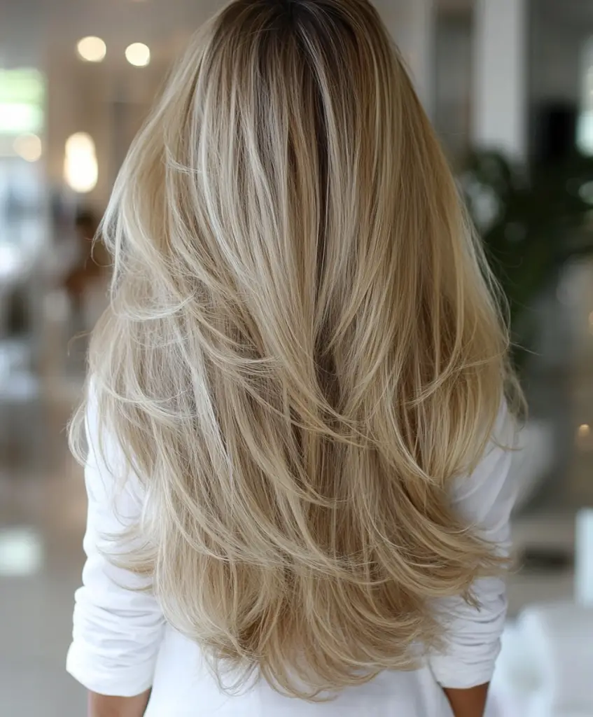 Long hairstyle with ombre coloring