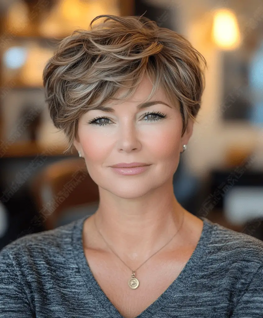 Tapered Pixie with Side Part for Women Over 60