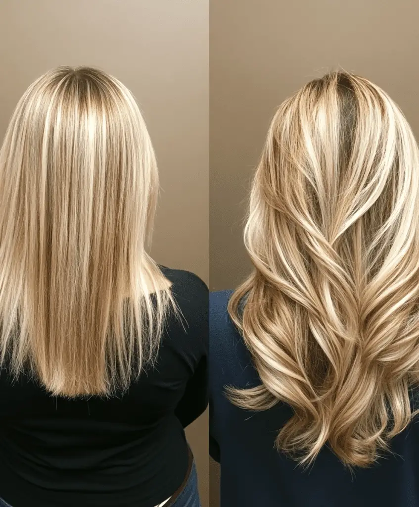 Caramel Blonde Highlights Transformation