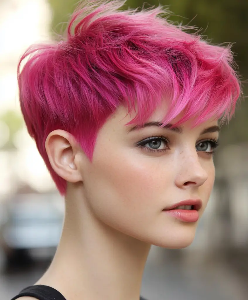 Hot pink ombre pixie