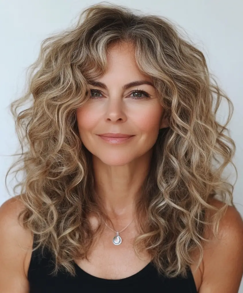 Curly hairstyles with balayage