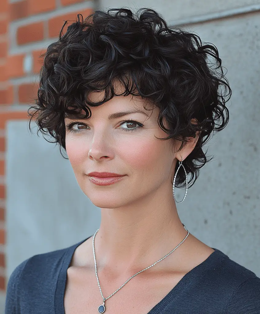 Curly Tapered Pixie for Women Over 60