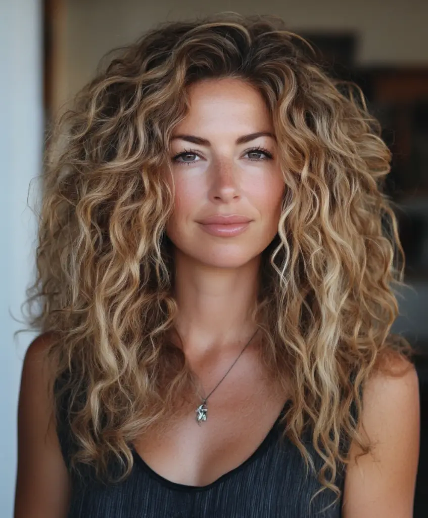 Curly hairstyles with ombre