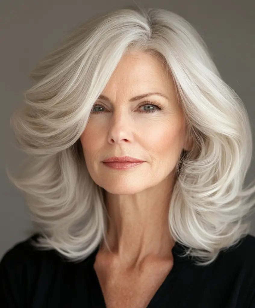 Soft layers with side part for older women