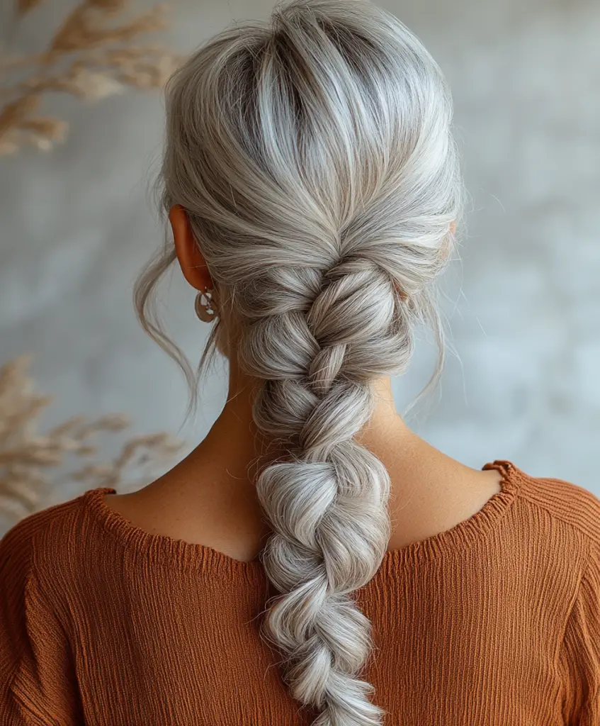 French braid hairstyle with long hair