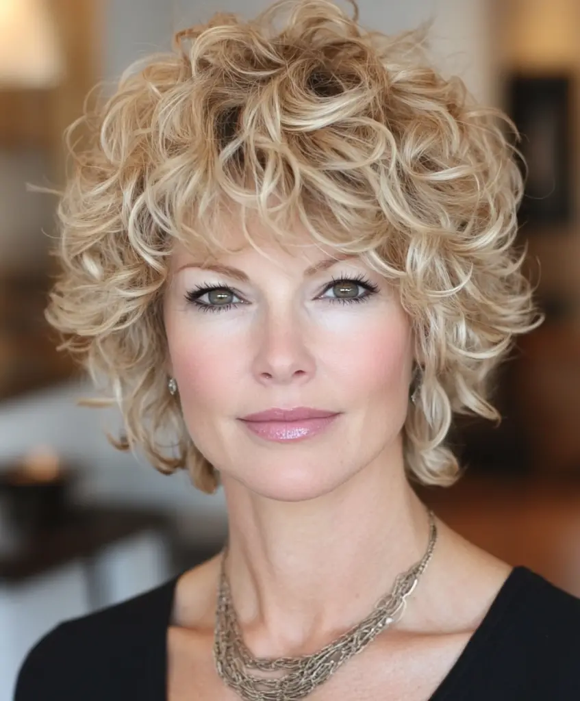 Short curly pixie cut for women over 60