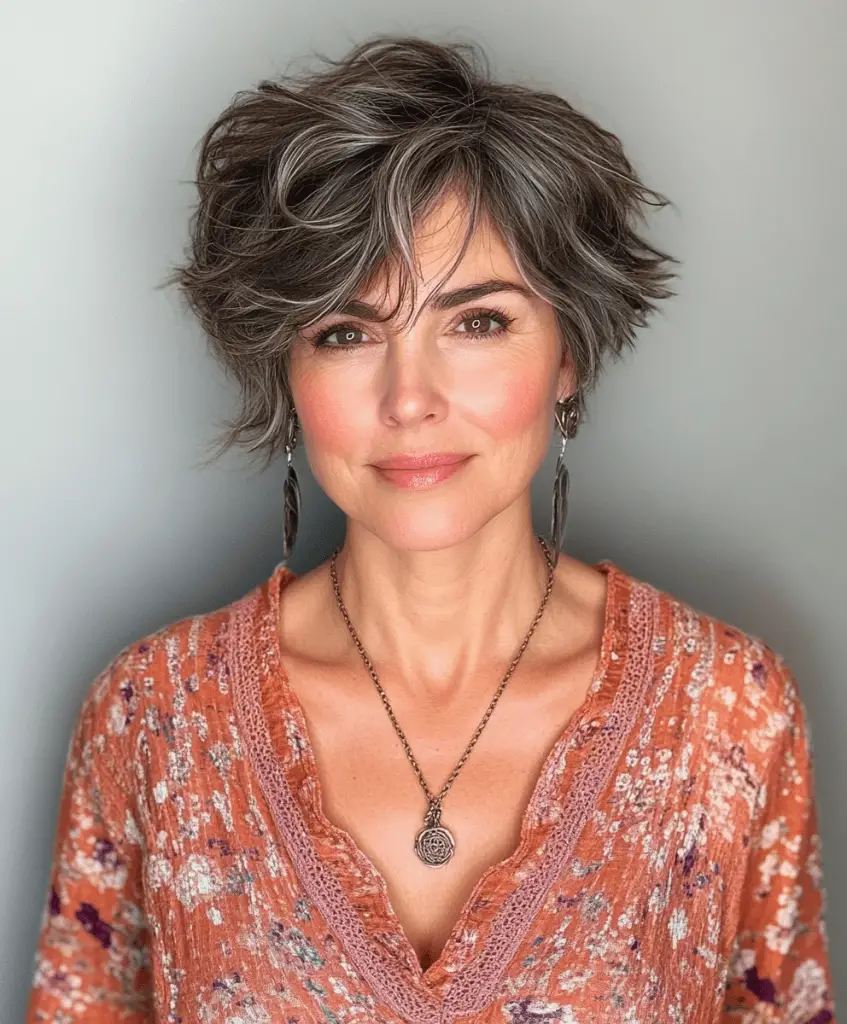 Asymmetrical Pixie Cut for Women Over 60