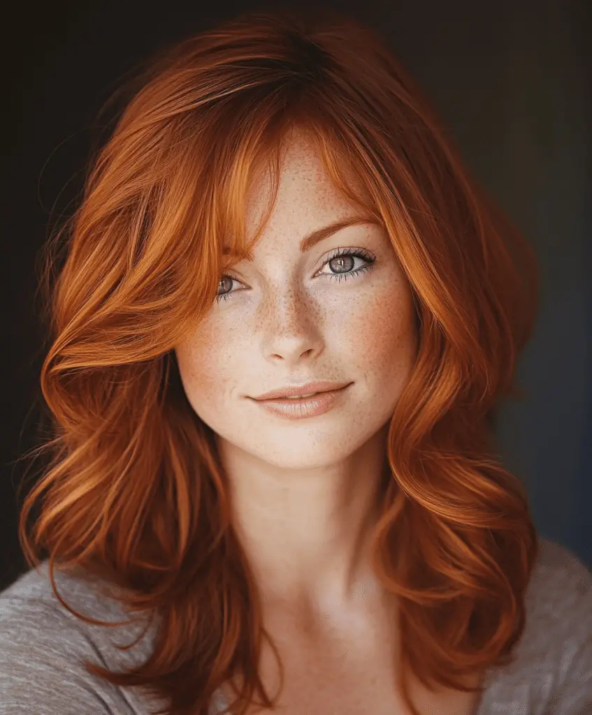 Rich warm copper hair with vibrant tones