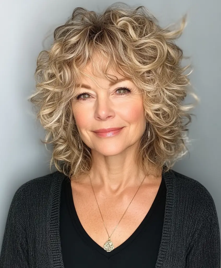 Woman over 50 with fine hair styled in a feathered pixie cut