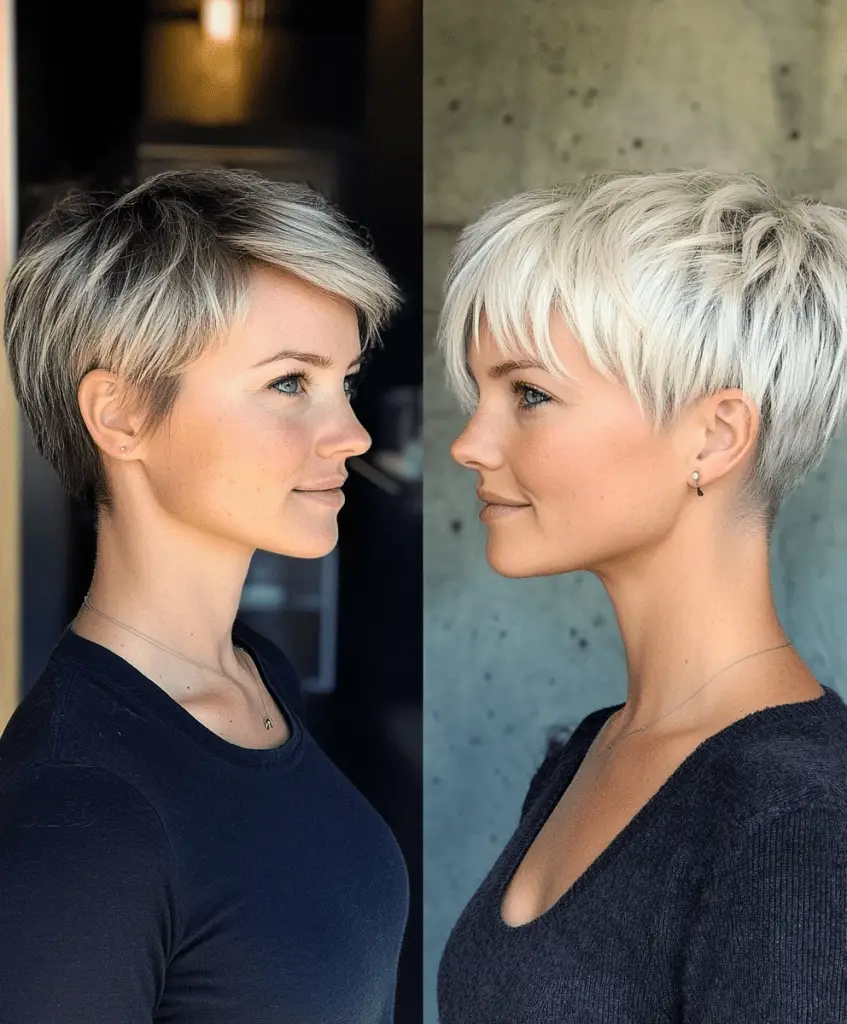 Silver Blonde Pixie Transformation