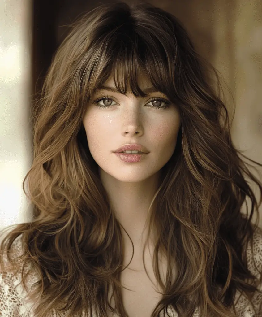 Classic layered haircut for long hair