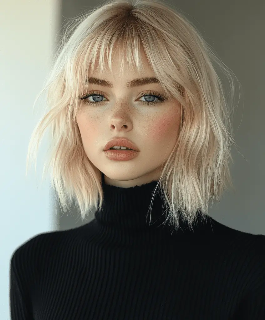 Classic short bob hairstyle for fine hair