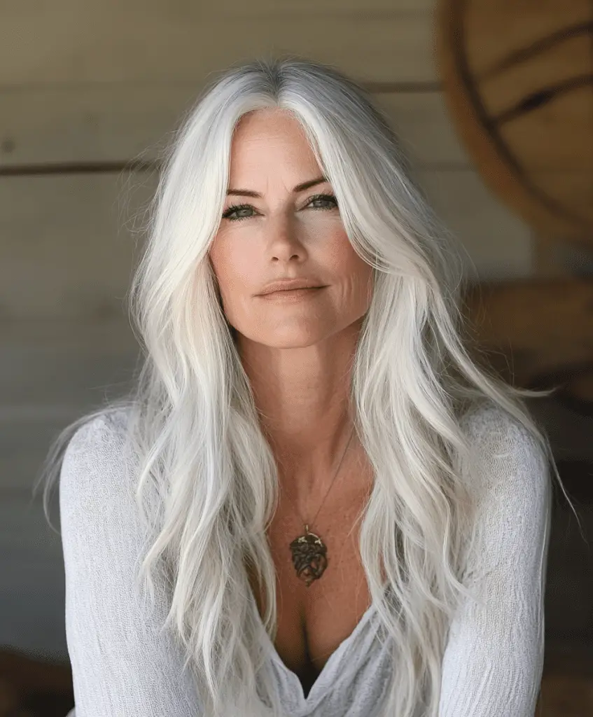 Soft waves with blonde highlights for women over 50