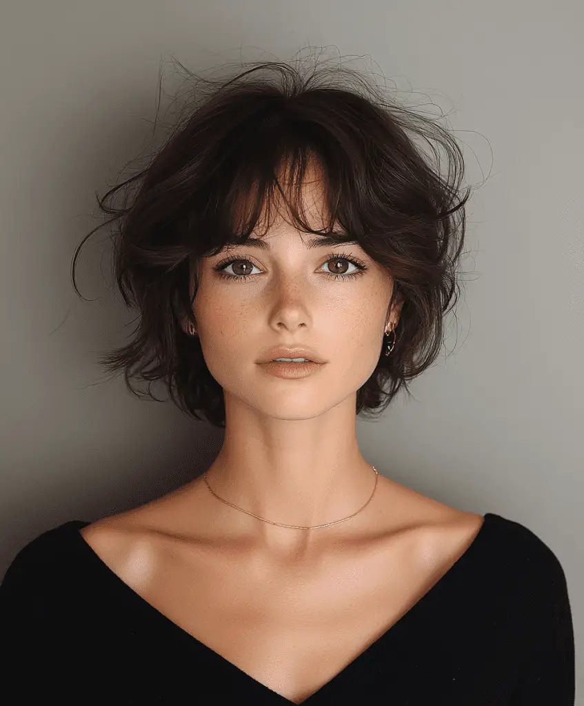 Short bob with honey-blonde highlights