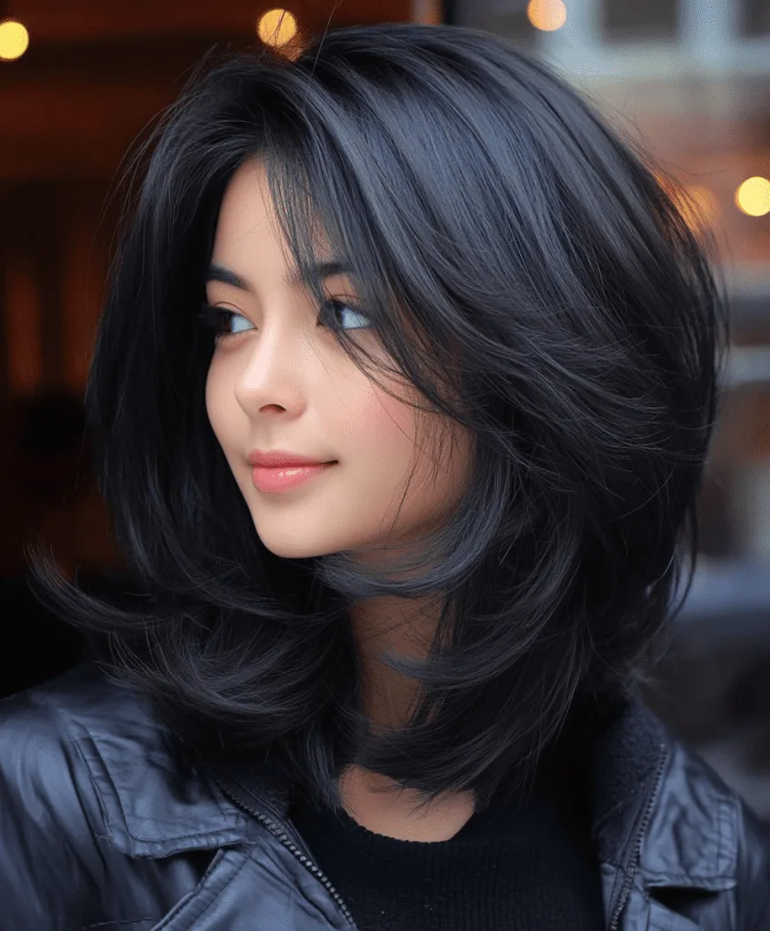 Long bob with layers for thin hair