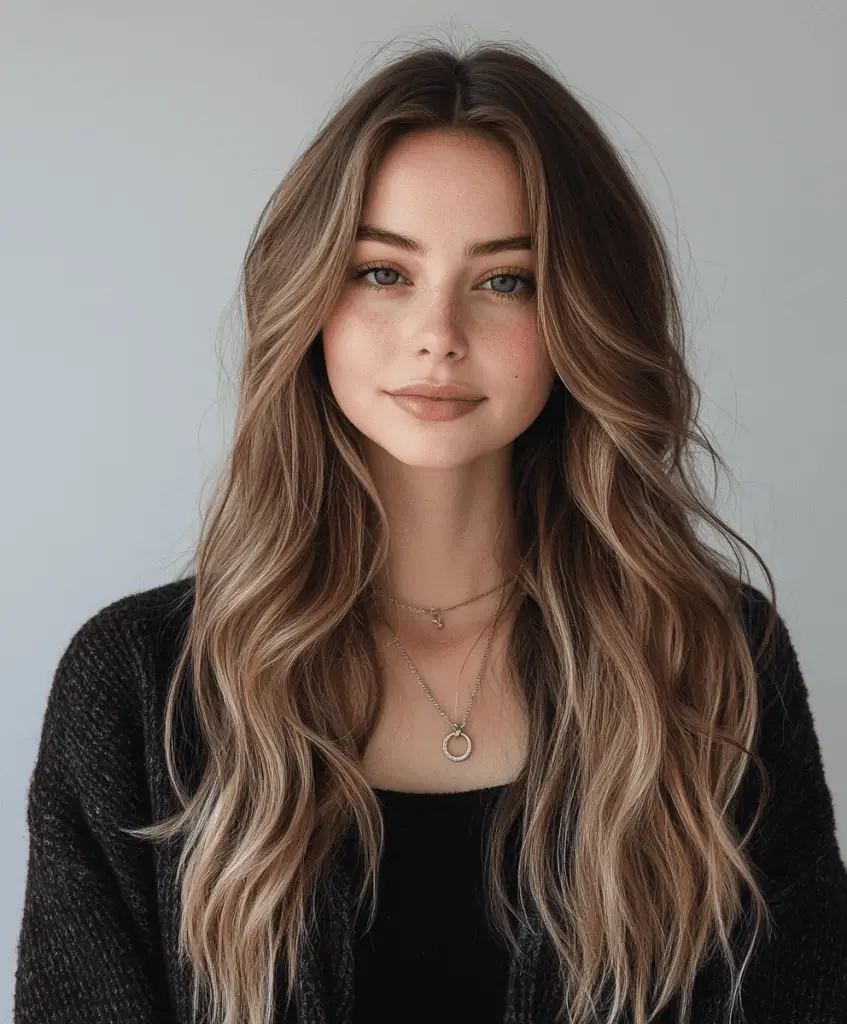 Woman with long boho waves in blonde hair, creating a relaxed and bohemian look