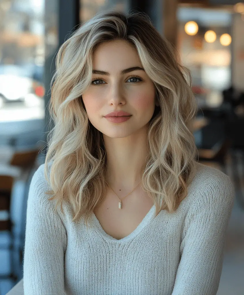 Beachy waves for medium-length hair