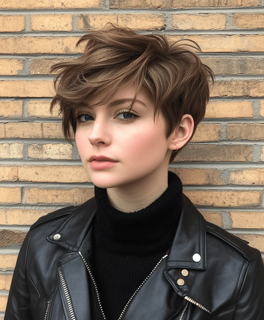 Volumized pixie cut for thin hair