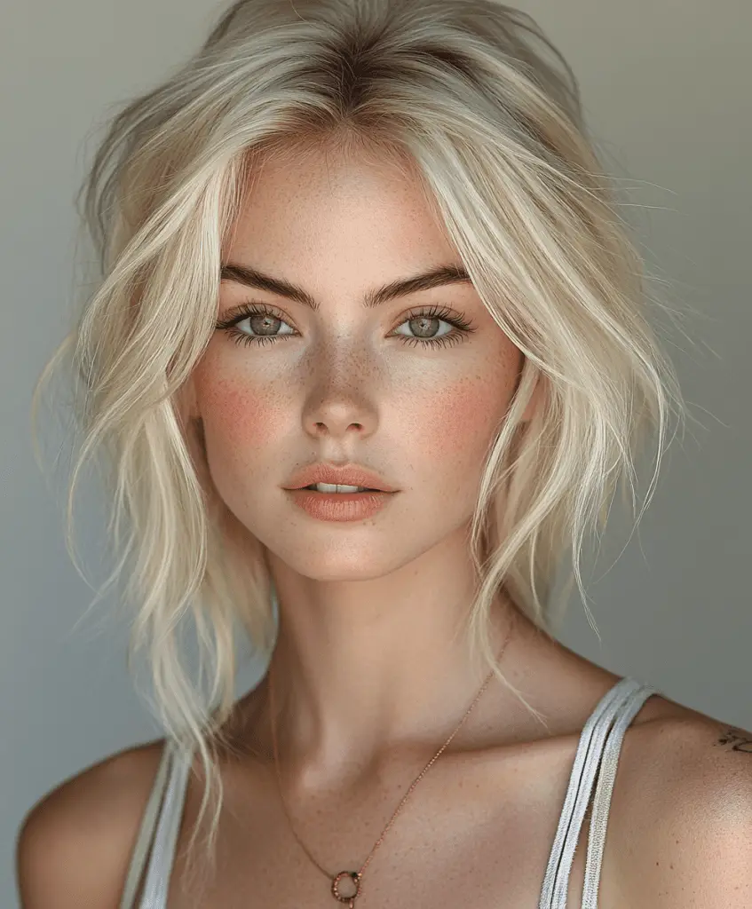 Woman with beige blonde hair