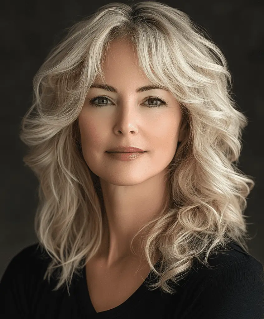 Sleek bob with side part for women over 50