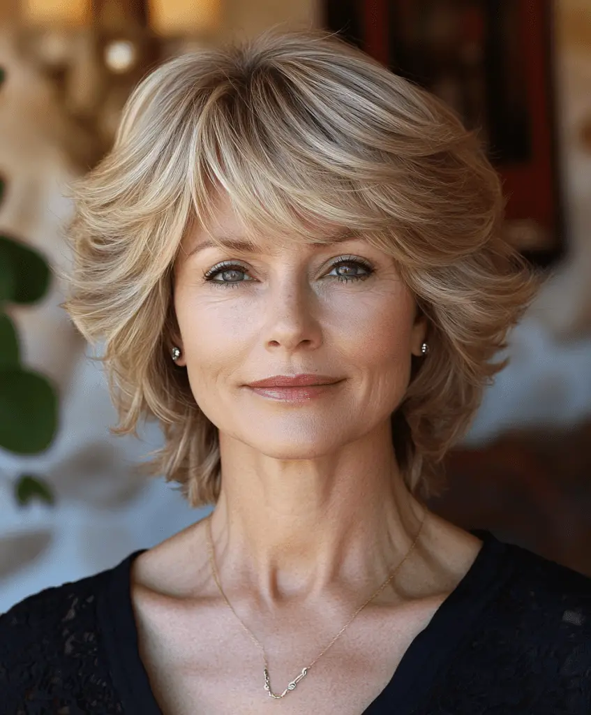 Curly bob hairstyle for women over 50