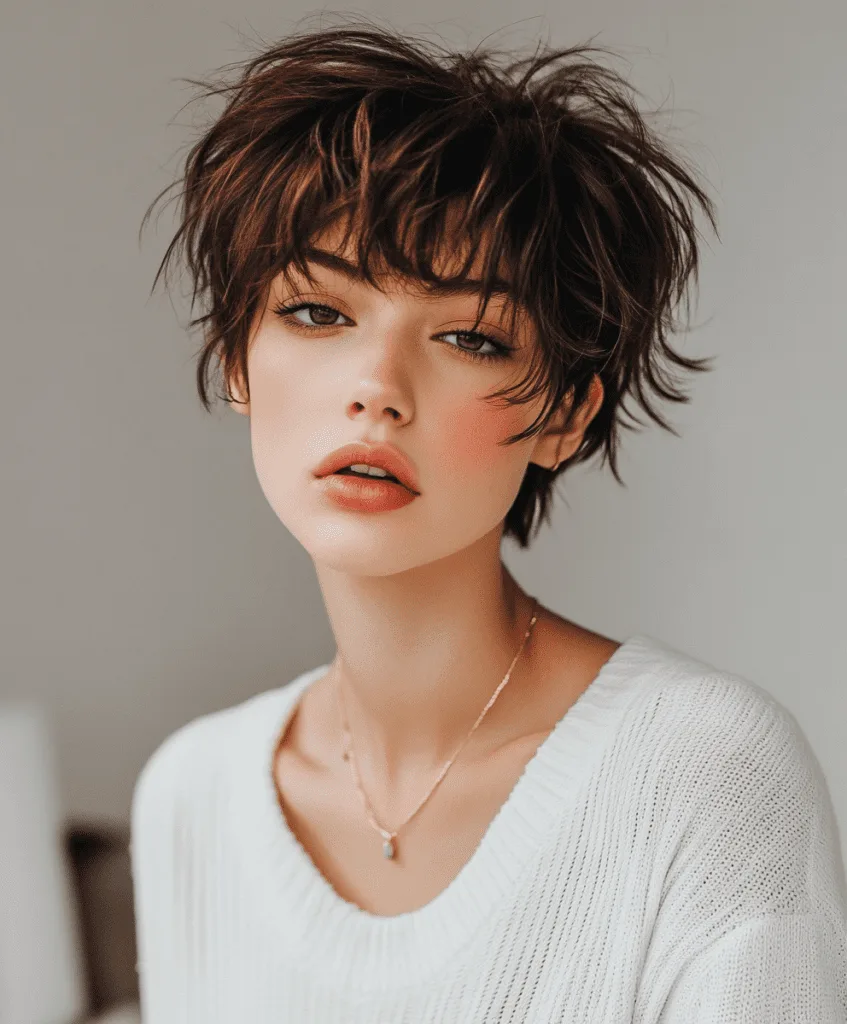 Cropped haircut with bangs for thin hair