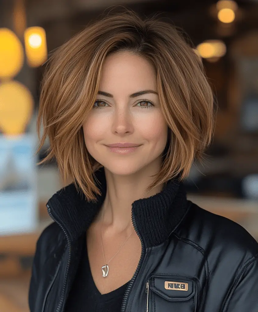 Wavy short bob hairstyle with relaxed waves