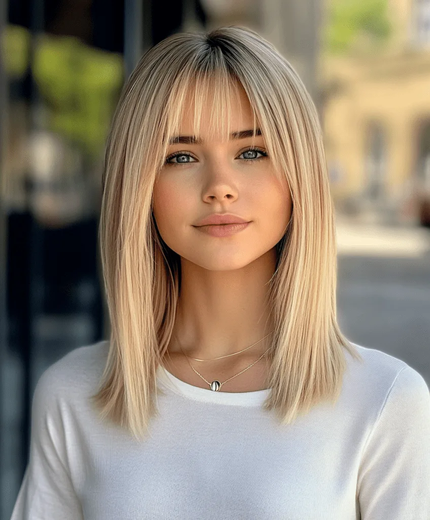 Blunt bob with bangs for thin hair