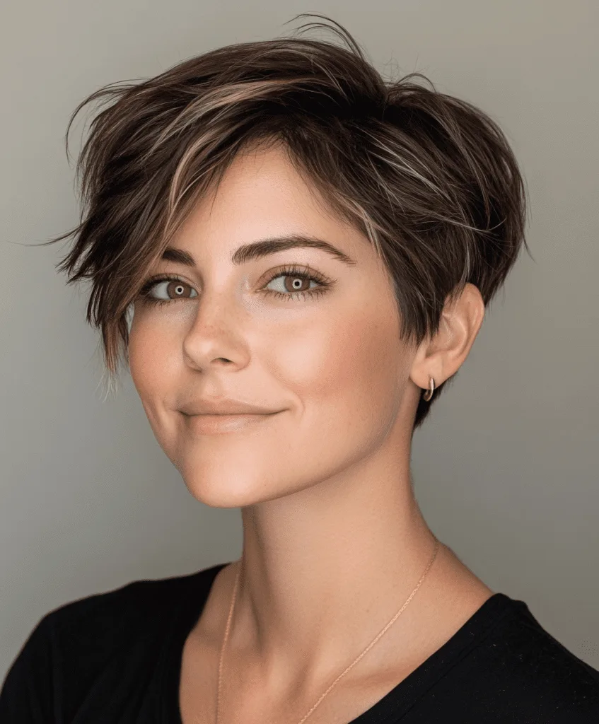 Short cut with tapered sides for thin hair