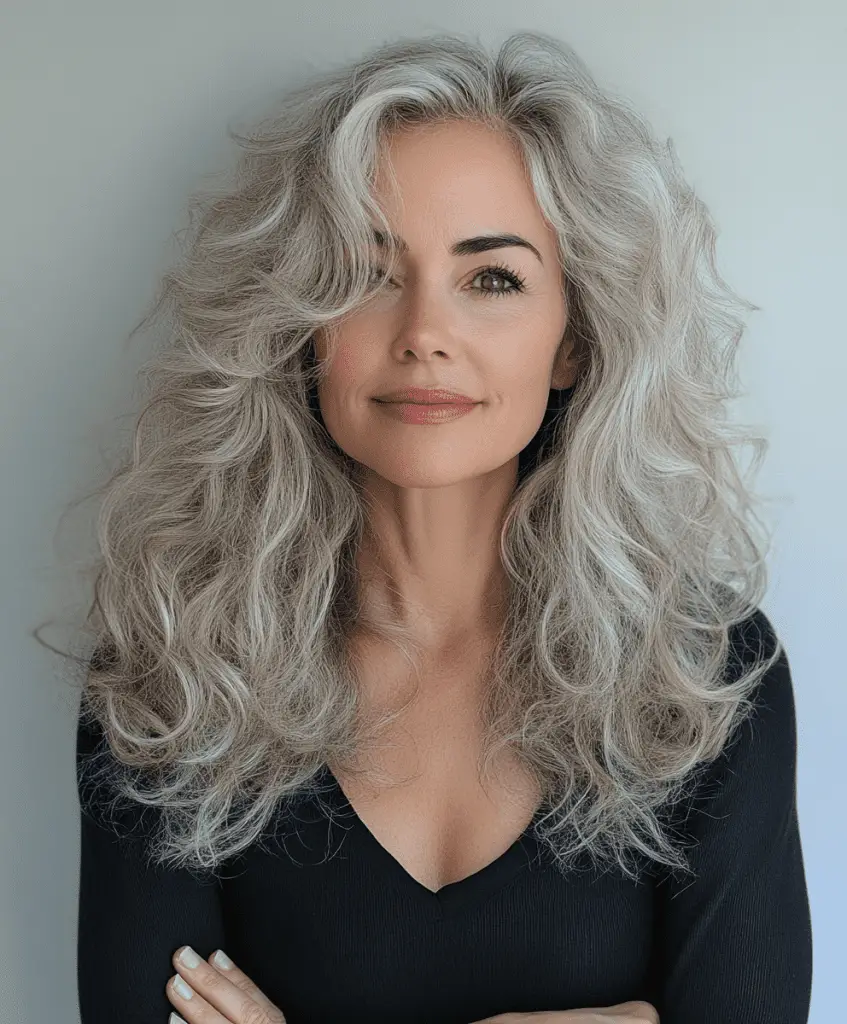 Spiral curls hairstyle for women over 50