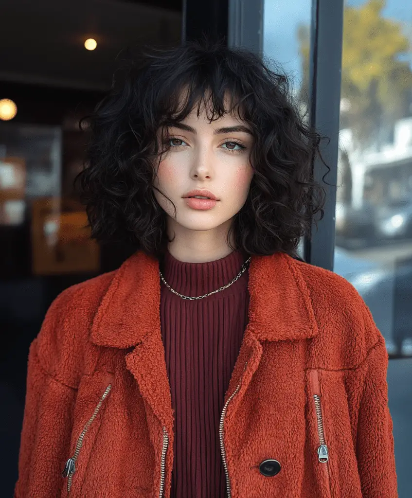 Curly short bob for natural curls