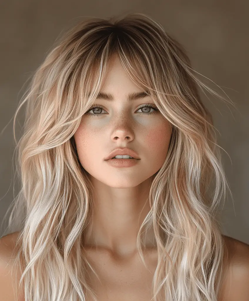 Long hair with honey blonde highlights