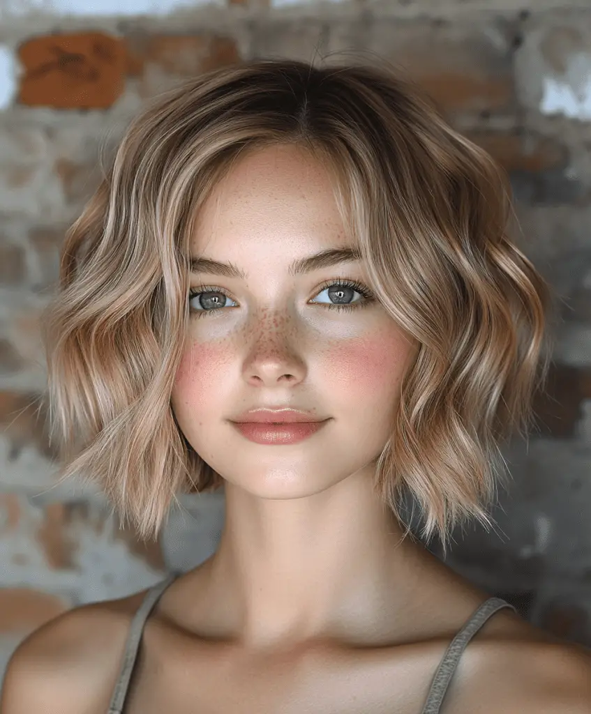 Short bob with balayage highlights for natural dimension