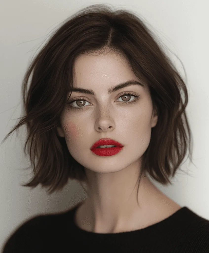 Blunt bob with side part for thin hair