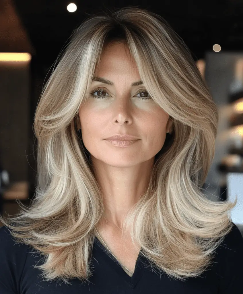 Medium-length hairstyle with blonde ombre