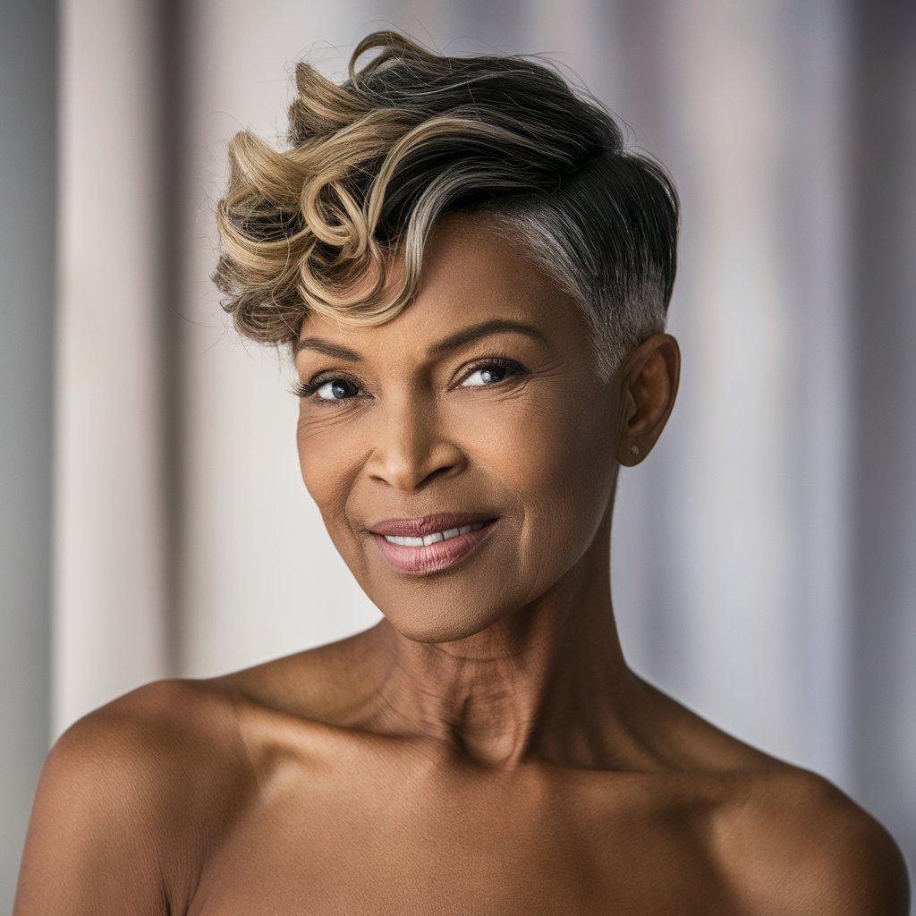 Pixie with Defined Curls for Women Over 60