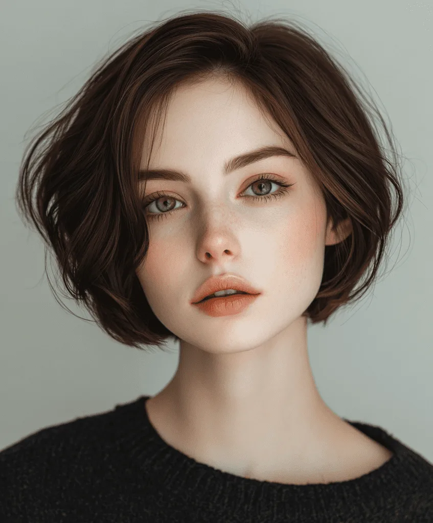 Chin-length bob with side part for thin hair